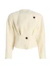 Isabel Marant Suna Asymmetrical Virgin Wool Blend Jacket In Animal Print