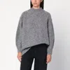 Isabel Marant Alpaca Blend Sweater Asymmetric Hem In Gray