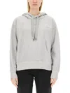 Isabel Marant Sylla Logo Embroidered Drawstring Hoodie In Gray