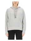 Isabel Marant Sylla Logo Embroidered Drawstring Hoodie In Grey