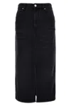 Isabel Marant Tilauria Fine Denim Midi Skirt Clothing In Black