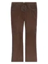 Isabel Marant Vanel Lace-up Suede Straight-leg Pants