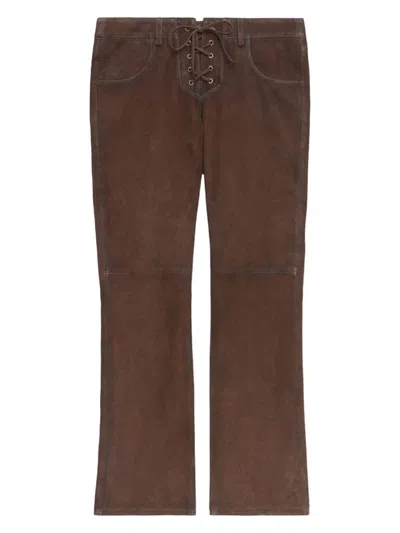 ISABEL MARANT WOMEN'S VANEL SUEDE LEATHER TROUSERS