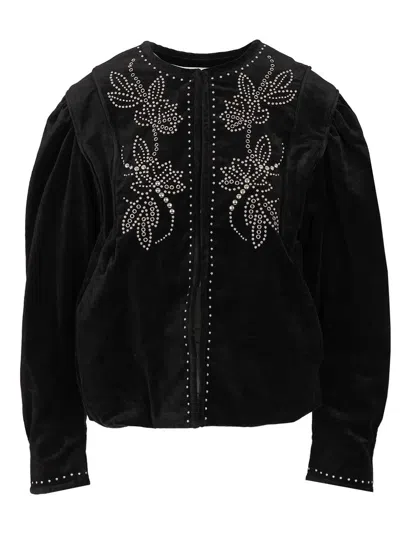 Isabel Marant Women Velvet Jacket With Studs In Black