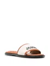 Isabel Marant Vikee Leather-trimmed Canvas Sandals In Ecru,cognac