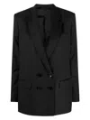 Isabel Marant Manelle Virgin Wool Double-breasted Blazer In Anthracite
