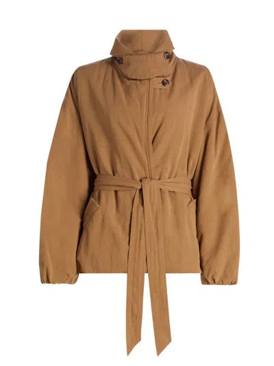 Isabel Marant Women's Volinda Cotton-linen Belted Coat In Camel
