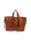 Isabel Marant Women's Wardy Patent Leather Tote Bag In Cognac