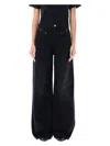 Isabel Marant Black Wide Denim Jeans In Black