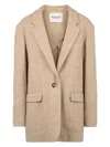 Isabel Marant Wool Blazer Back Vent In Beige