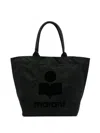 Isabel Marant Yenki Flocked-logo Tote Bag In Multicolor