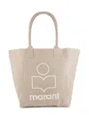Isabel Marant Women's Yenky Embroidered Logo Open Tote In Beige