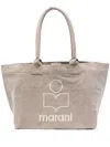Isabel Marant Yenky Zipped Embroidered Logo Canvas Tote In Multicolor