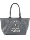 Isabel Marant Women Yenky Zipped Canvas Tote In Gray