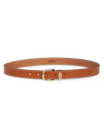 Isabel Marant Zadd Leather Belt In Natural