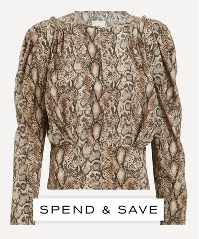 Isabel Marant Women's Zarga Silk-blend Python Print Blouse