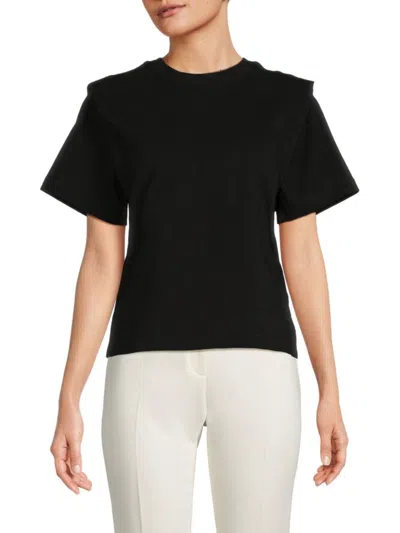 Isabel Marant Women's Zelitos Pleated Short Sleeve T Shirt In Black