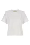 Isabel Marant Crew Neck Shoulder Detail Short Sleeve Top In White