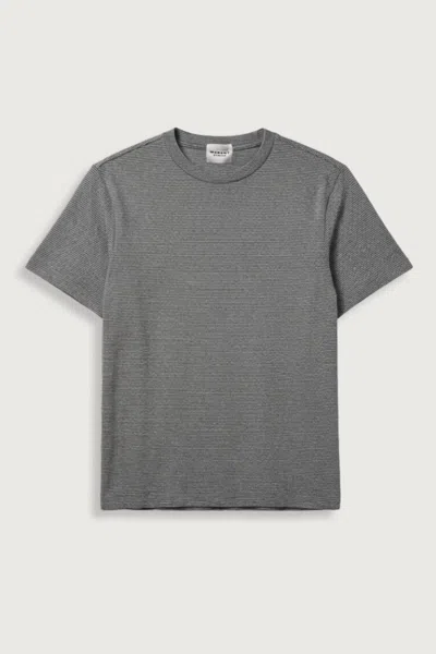 Isabel Marant Women's Zewel Striped Linen Short Sleeve In Black/white In Grey