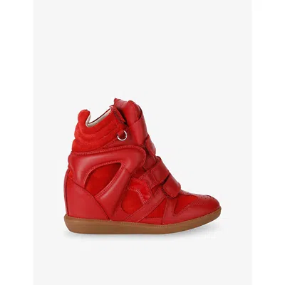 Isabel Marant Suede Wedge Sneakers In White