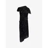 Isabel Marant Womens Black Atrium Cyane Draped Woven Midi Dress In Black