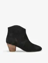 Isabel Marant Womens Black Dicker Contrast-sole Suede Heeled Ankle Boots In Black