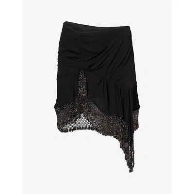 Isabel Marant Womens Black Enaya Scarf Silk-georgette Mini Skirt
