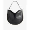 Isabel Marant Womens Black Oskan Hobo Leather Shoulder Bag In Black