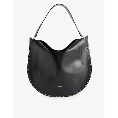 Isabel Marant Womens Black Oskan Hobo Leather Shoulder Bag
