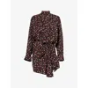 Isabel Marant Womens Black Red Ora Polka-dot Silk-blend Mini Dress In Multi