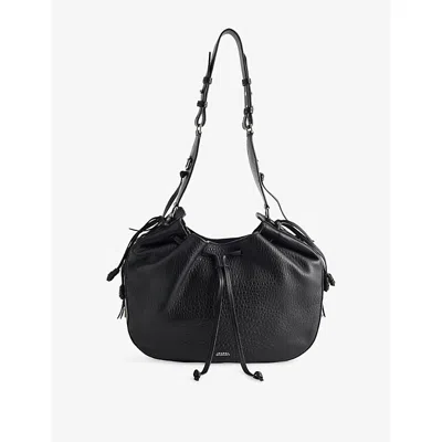 ISABEL MARANT WOMENS BLACK/SILVER BOLTON LEATHER HOBO BAG