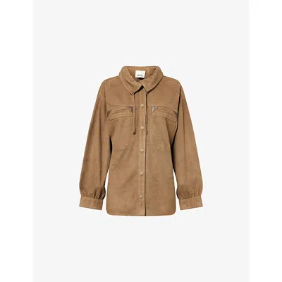 Isabel Marant Womens Bronze Maldia Relaxed-fit Suede Shirt In Brown