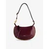 Isabel Marant Womens Oskan Moon Leather Shoulder Bag Burgundy