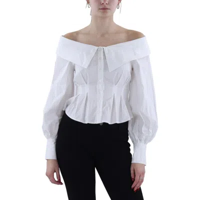 Isabel Marant Womens Button-down Long Sleeve Off The Shoulder In White