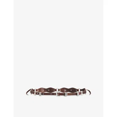 Isabel Marant Womens  Bolton Ring-embellished Leather Belt In Brown