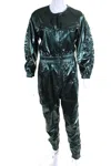 Isabel Marant Womens Chrome Front Zip Utility Jumpsuit Metal Green In Green