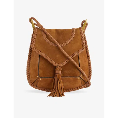Isabel Marant Womens Cognac Anahi Braided Suede Shoulder Bag In Brown