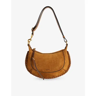 Isabel Marant Womens Cognac Oskan Moon Suede Shoulder Bag In Brown