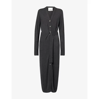 ISABEL MARANT WOMENS ANTHRACITE CONSTANCE ROBE KNITTED MAXI DRESS