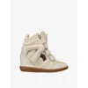 Isabel Marant Womens Cream Bekett Leather And Suede High-top Trainers Eur 41 / 8 Uk In Neutral