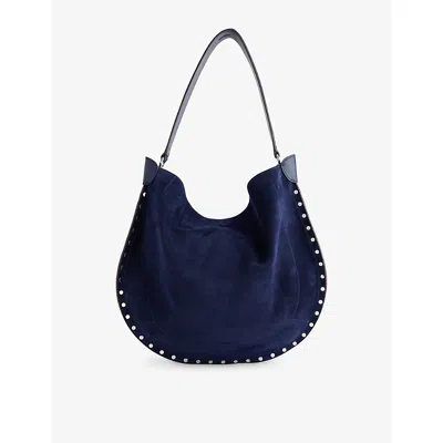 Isabel Marant Womens Dark Midnight Oskan Hobo Soft Suede Shoulder Bag In Blue