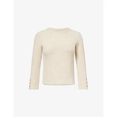 ISABEL MARANT WOMENS ECRU DIXIE RIBBED-KNIT WOOL JUMPER