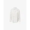 Isabel Marant Womens  Aurora Striped Cotton And Silk Shirt In White