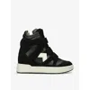 Isabel Marant Balskee Leather And Suede High-top Wedge Sneakers In Black