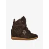 Isabel Marant Bekett Hidden Wedge High Top Sneaker In Brown