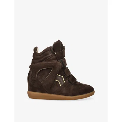 Isabel Marant Bekett Hidden Wedge High Top Trainer In Brown