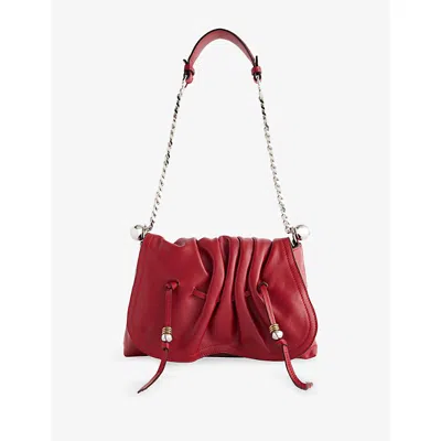 Isabel Marant Womens Deep Red Bolton Pouch Leather Shoulder Bag