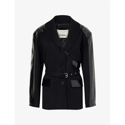 Isabel Marant Enali Belted Coat In Black