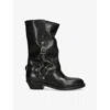 Isabel Marant Knee-high Leather Boots With Buckle Detail In Black