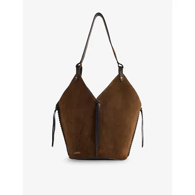 Isabel Marant Womens Tampa Suede Shoulder Bag Bronze